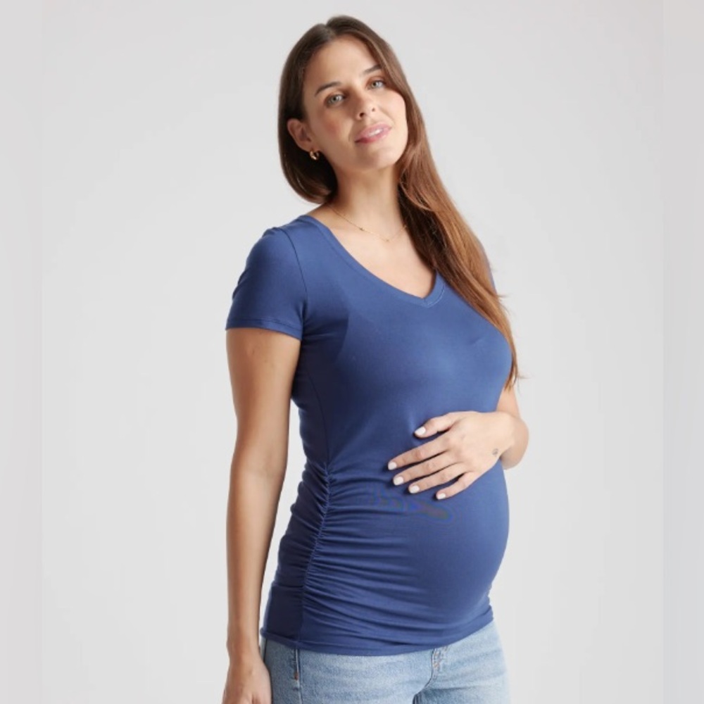 Quince Tencel jersey maternity ruched tee 4-pack